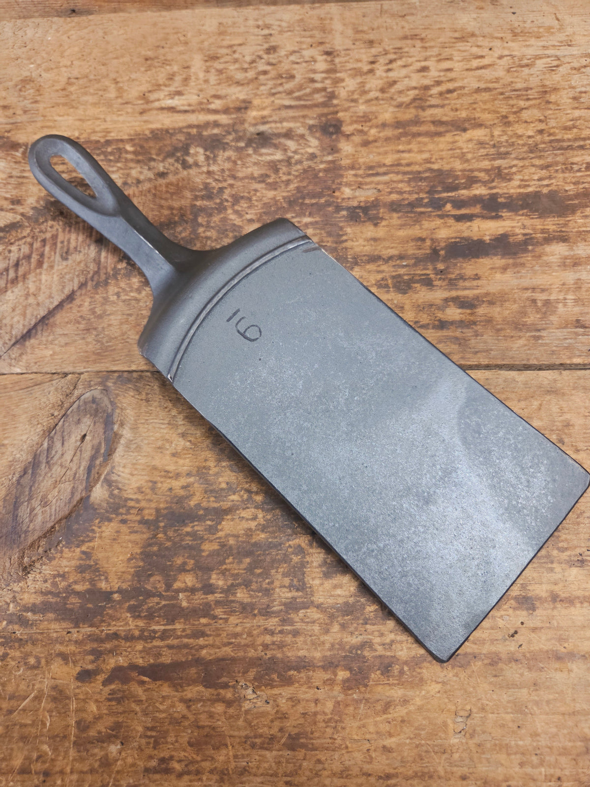 Custom made Birmingham S&R Cast Iron Skillet Spatula. Reclaimed from an early Hand Scribed BSR Red Mountain #9 cast