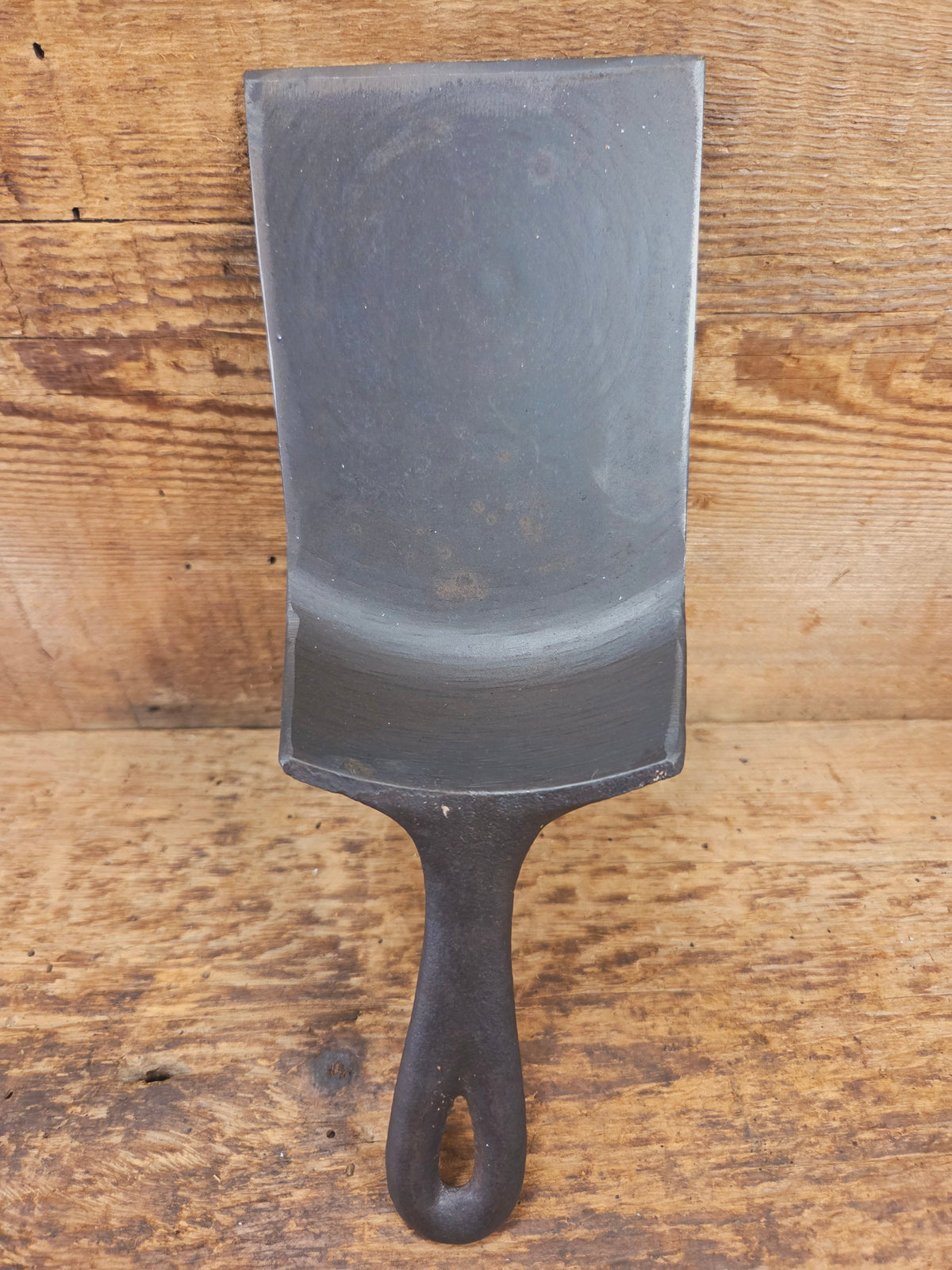 Custom made Birmingham S&R Cast Iron Skillet Spatula. Reclaimed from a #5 BSR Century Series cast iron skillet. Great