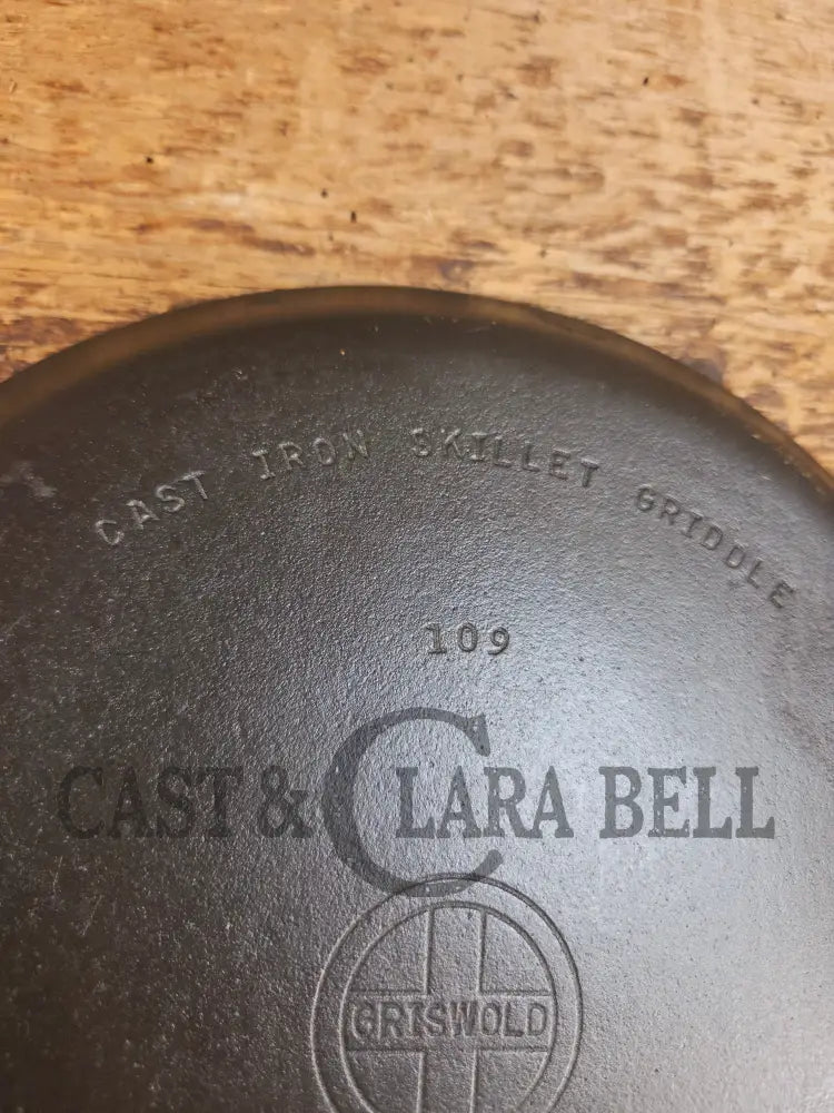 1930’s #9 Griswold Small Block Skillet Griddle (#109) #202. We use ours daily for grilled cheese omelets and more!