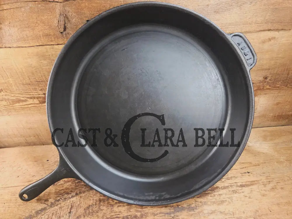 A #15 Skillet exists?? California based AB&I early 1900’s custom made milled bottom #15 skillet. One of the biggest you