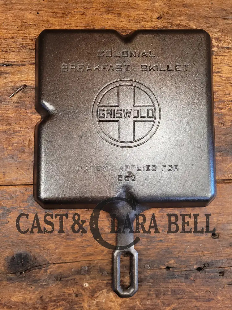 A Customer Favorite! Unique Griswold Cast Iron Colonial Breakfast Skillet! P/N 666 Skillet