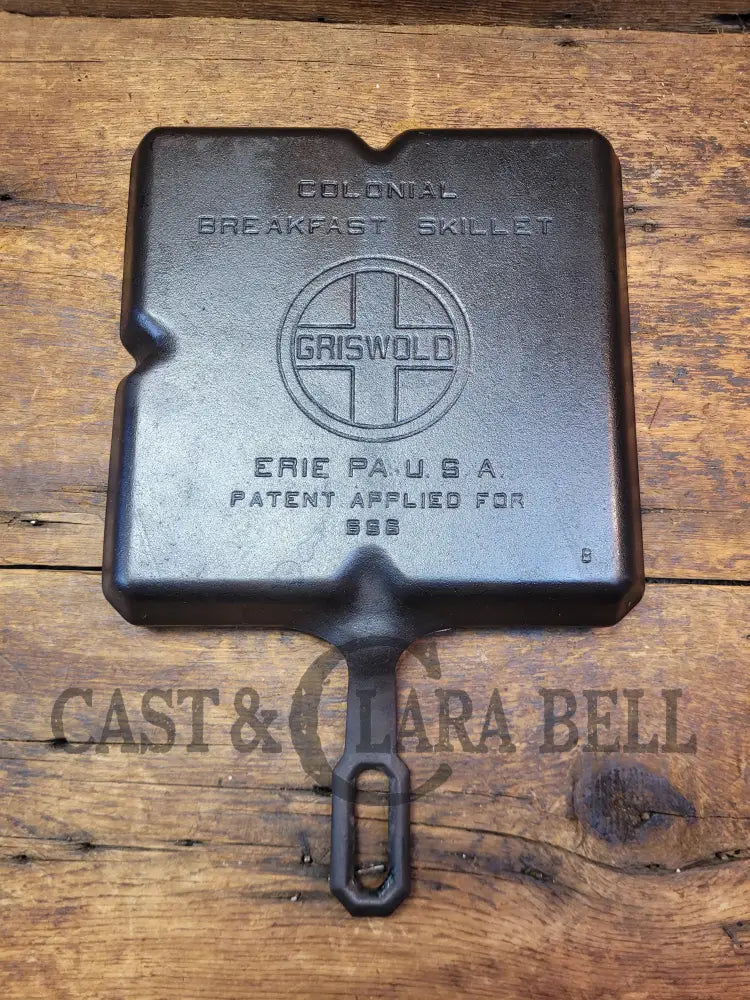 A Customer Favorite! Unique Griswold Cast Iron Colonial Breakfast Skillet! P/N 666. Great For Bacon