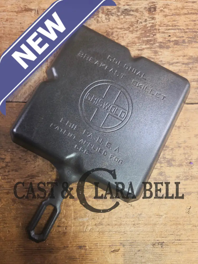 A customer favorite! Unique Griswold Cast Iron Colonial Breakfast Skillet! P/N 666 C. Great for bacon and eggs! Skillet