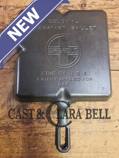 A customer favorite! Unique Griswold Cast Iron Colonial Breakfast Skillet! P/N 666 C. Great for bacon and eggs! Skillet