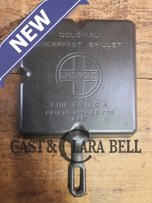 A customer favorite! Unique Griswold Cast Iron Colonial Breakfast Skillet! P/N 666 C. Great for bacon and eggs! Skillet