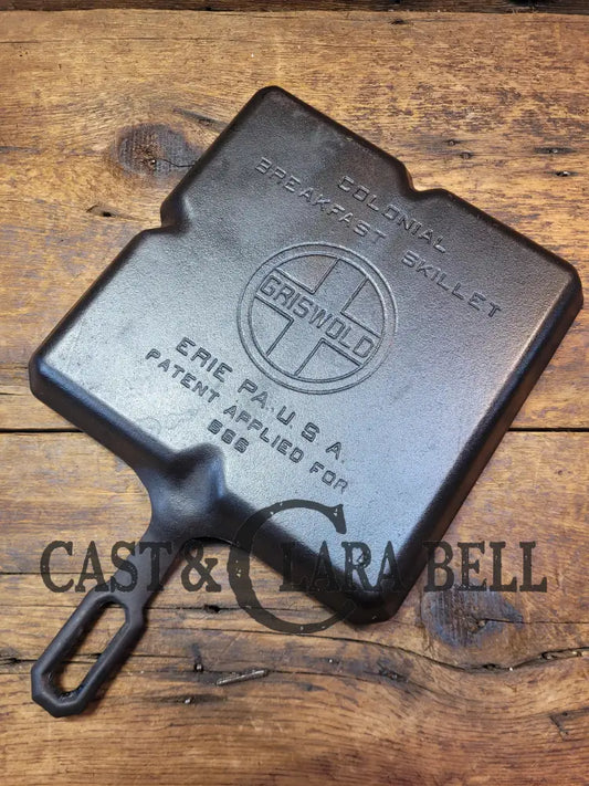 A Customer Favorite! Unique Griswold Cast Iron Colonial Breakfast Skillet! P/N 666. Great For Bacon