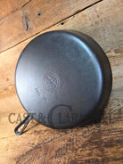 Absolutely Gorgeous. 1940’s #9 Griswold SBL (710 E) cast iron skillet. Unique Groove Handle - Skillet
