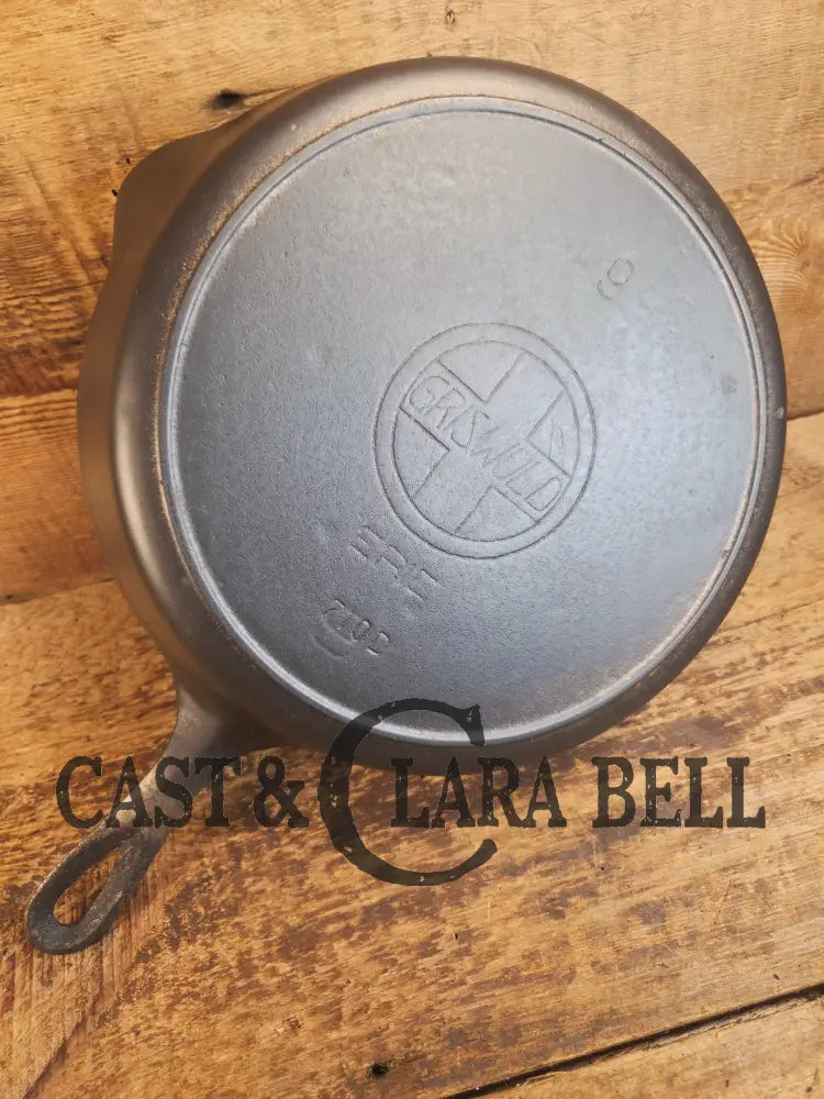 Almost Mint! Early 1910’s Griswold 710 D Cast Iron Skillet Large Block Slant Logo Ghostmark 9! - Skillet