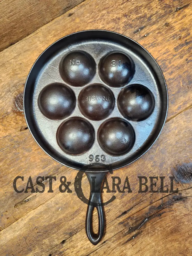 Almost Perfect And Tough To Find! 1940’S Griswold No. 31 Aebleskiver 963. Makes Wonderful