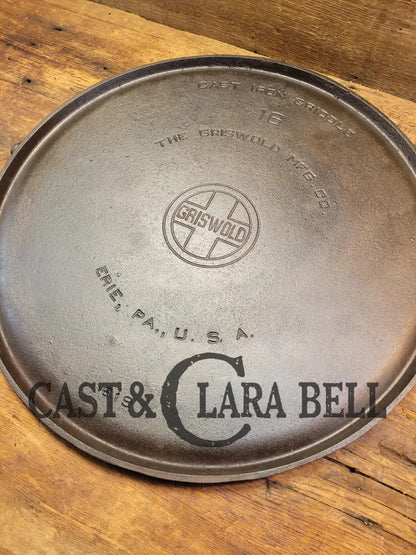 Amazing! 1920’S Huge Hard To Find #16 Griswold Large Block Logo Griddle With Bail! You Don’t