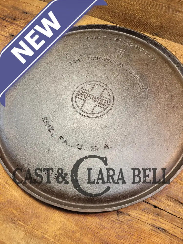 Amazing! 1920’S Huge Hard To Find #16 Griswold Large Block Logo Griddle With Bail! You Don’t