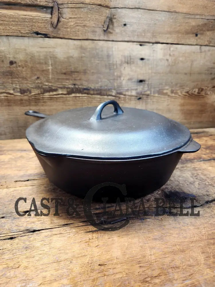 Amazing And Tough To Find! Early 1900’S Lodge #10 Three Notch Deep Skillet With Lid. Very