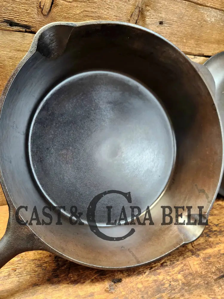 Amazing And Tough To Find! Early 1900’S Lodge #10 Three Notch Deep Skillet With Lid. Very