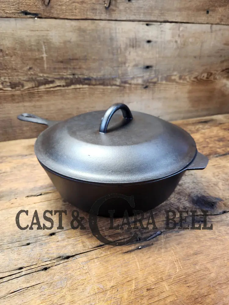 Amazing! Early 1900’S Lodge #8 Single Notch Deep Skillet With Raised Lid. Raised G On Assist Tab.