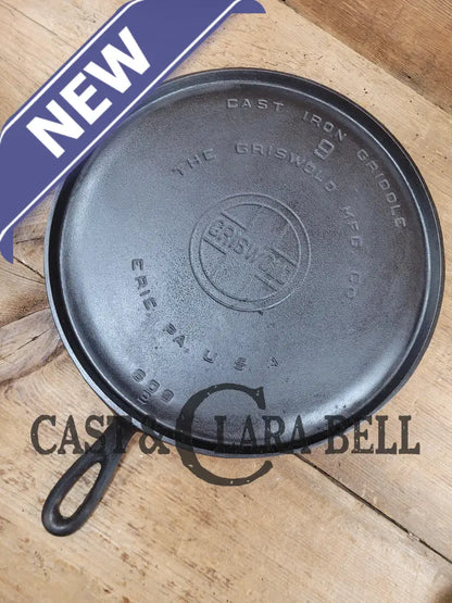 Amazing Piece Of American History. 1920’S Griswold #9 Round Griddle With Large Block Logo 609.