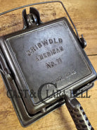 An absolute favorite! 1910’s Era HTF 1920’s Griswold #11 Square Waffle Iron w/ Raised Letter New American Logo. Raised