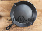 Antique elegant gate-marked unknown #10 skillet. This is GORGEOUS. Est 1880’s Era. Flat handle raised #10 Pattern.