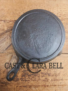 Antique elegant gate-marked unknown #8 skillet. Wonderfully preserved. Est 1880’s Era. Flat handle # Pattern Skillet