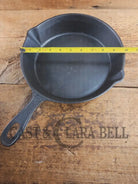 Antique elegant gate-marked unknown #8 skillet. Wonderfully preserved. Est 1880’s Era. Flat handle # Pattern Skillet