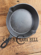 Antique elegant gate-marked unknown #8 skillet. Wonderfully preserved. Est 1880’s Era. Flat handle # Pattern Skillet