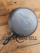 Antique elegant gate-marked unknown #9 skillet. Amazing condition Est 1880’s Era. Flat handle raised #9 Pattern Skillet