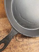 Antique elegant gate-marked unknown #9 skillet. Wonderfully preserved. Est 1880’s Era. Flat handle #7 Pattern Skillet