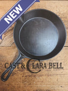 Antique gate-marked unknown #8 skillet. Est 1880’s. Left single spout heat ring bottom w/ semi fancy handle Skillet