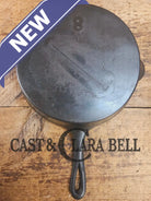 Antique gate-marked unknown #8 skillet. Est 1880’s. Left single spout heat ring bottom w/ semi fancy handle Skillet