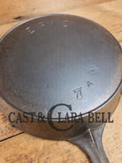 Awesome! 1890’s Griswold ERIE 2nd Series #7 Skillet with Heat Ring and Maker’s Mark Flower and nickel finish! Don’t