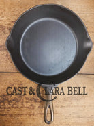 Awesome! 1890’s Griswold ERIE 2nd Series #7 Skillet with Heat Ring and Maker’s Mark Flower and nickel finish! Don’t