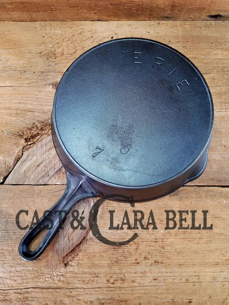 Awesome! 1890’S Griswold Erie 2Nd Series #7 Skillet With Heat Ring And Maker’s Mark Shield!