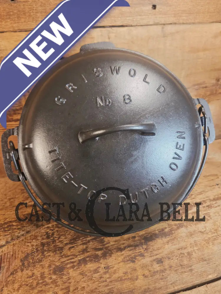 Awesome! 1920’s Griswold #8 Tite-Top Cast Iron Dutch Oven 833 A and high dome matching Griswold Lid 2551 - Dutch Ovens