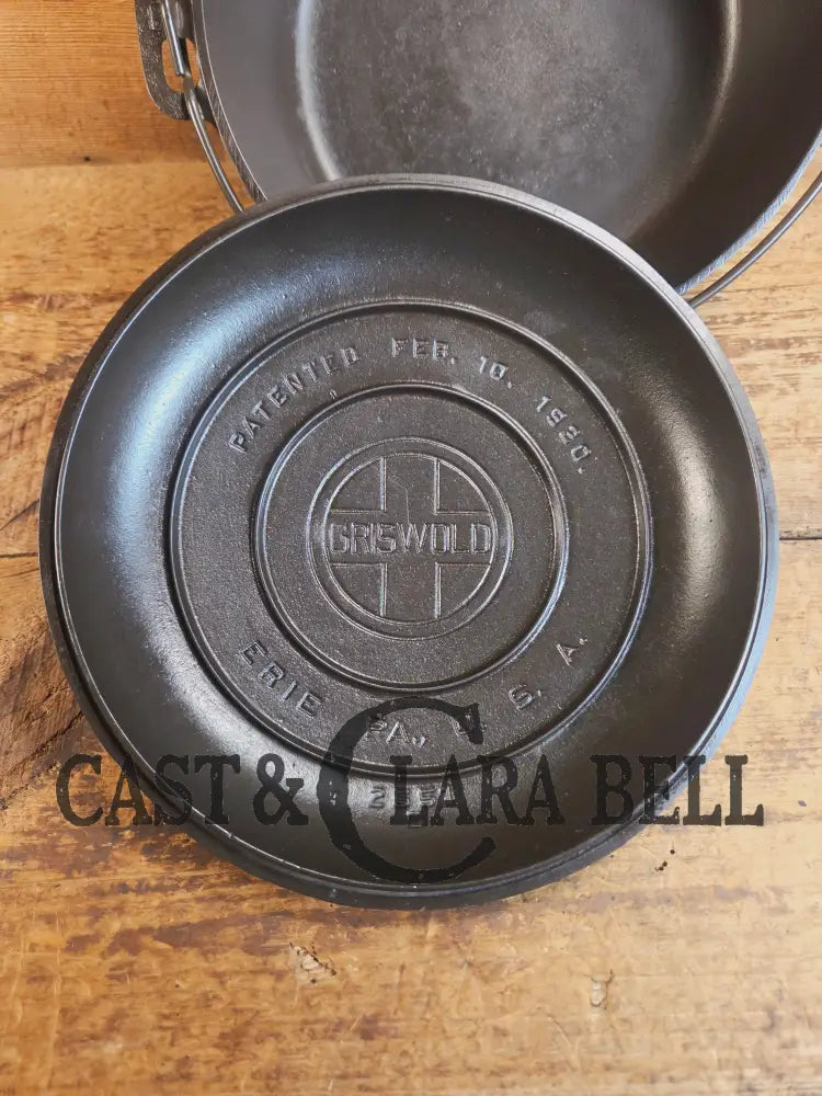 Awesome! 1920’s Griswold #8 Tite-Top Cast Iron Dutch Oven 833 A and high dome matching Griswold Lid 2551 - Dutch Ovens