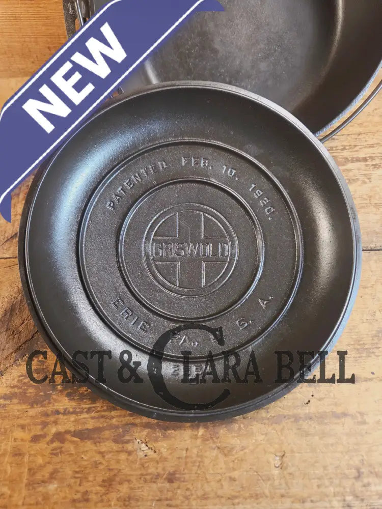 Awesome! 1920’s Griswold #8 Tite-Top Cast Iron Dutch Oven 833 A and high dome matching Griswold Lid 2551 - Dutch Ovens