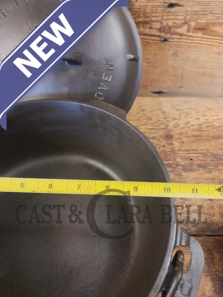 Awesome! 1920’s Griswold #8 Tite-Top Cast Iron Dutch Oven 833 D and high dome matching Griswold Lid 2551 A - Dutch
