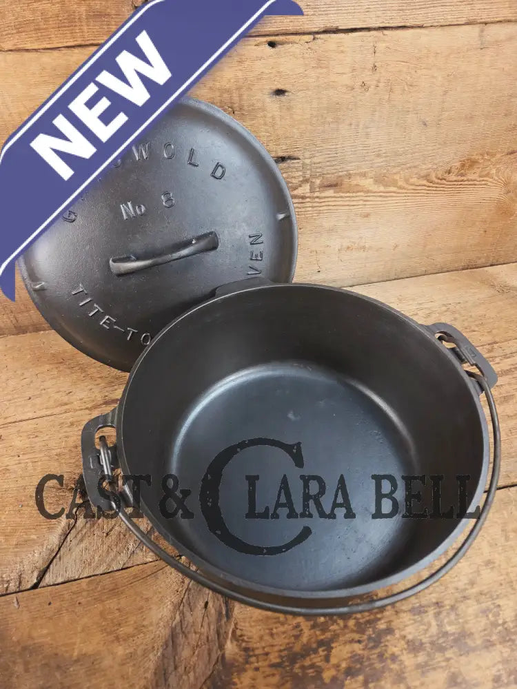 Awesome! 1920’s Griswold #8 Tite-Top Cast Iron Dutch Oven 833 F and high dome matching Griswold Lid 2551 Dutch Ovens