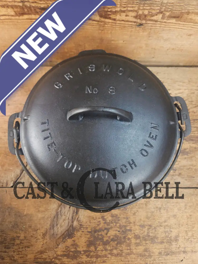 Awesome! 1920’s Griswold #8 Tite-Top Cast Iron Dutch Oven 833 F and high dome matching Griswold Lid 2551 Dutch Ovens