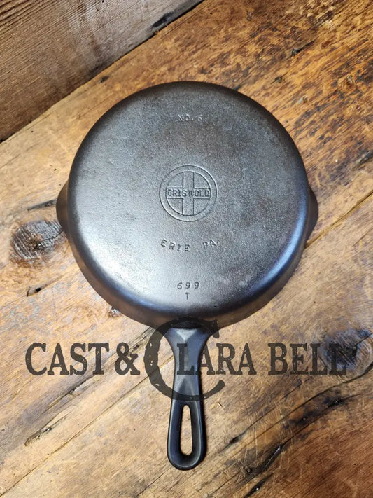 Awesome 1930’S Griswold No. 6 Skillet With Small Block Logo And Smooth Bottom 699