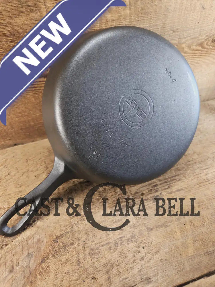 Awesome 1930’s Griswold No. 6 Skillet with Small Block Logo and Smooth Bottom 699 E Skillet