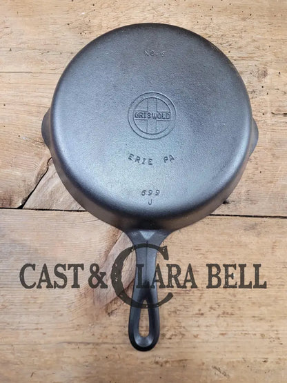 Awesome 1930’S Griswold No. 6 Skillet With Small Block Logo And Smooth Bottom 699 J