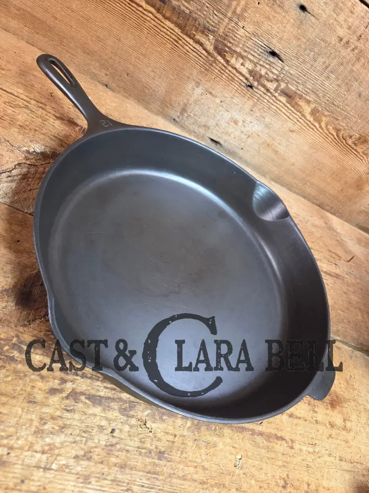 Awesome Big Bacon Skillet! Wagner #12 Cast Iron Skillet with Heat Ring 14 inch skillet - Skillet