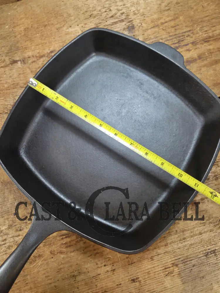Awesome BIG Griswold (Wagner made) Square Cast Iron Skillet with Small Block Logo and Smooth Bottom ’57’ Skillet