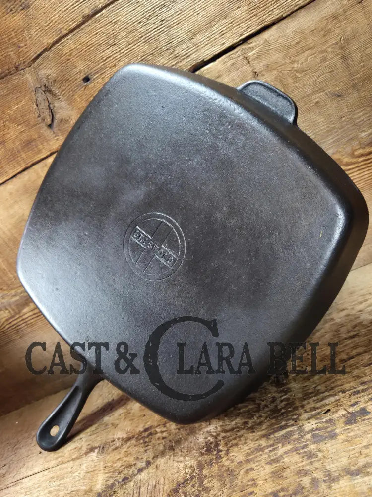 Awesome BIG Griswold (Wagner made) Square Cast Iron Skillet with Small Block Logo and Smooth Bottom ’57’ Skillet