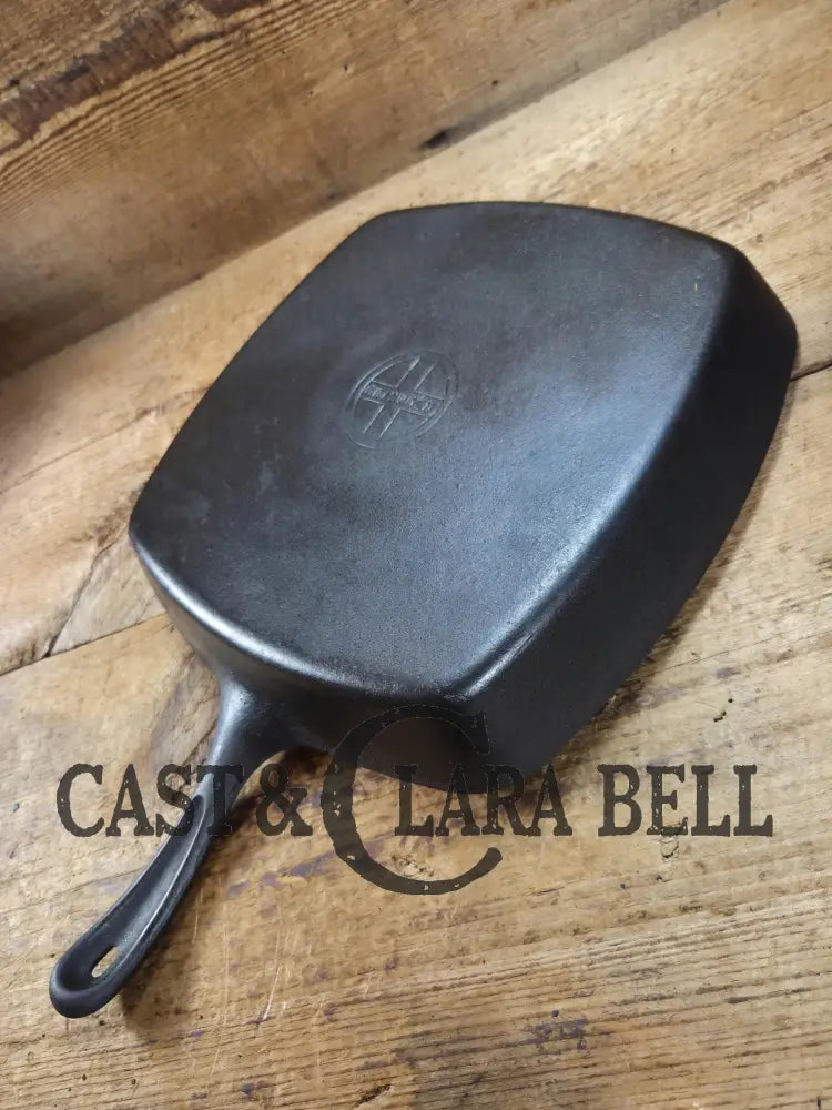 Awesome BIG Griswold (Wagner made) Square Cast Iron Skillet with Small Block Logo and Smooth Bottom ’57’ Skillet