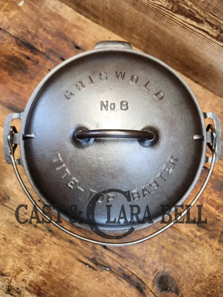 Awesome! Griswold #8 Tite-Top Cast Iron Dutch Oven 833 And High Dome 2551 Lid! Ovens & Kettles