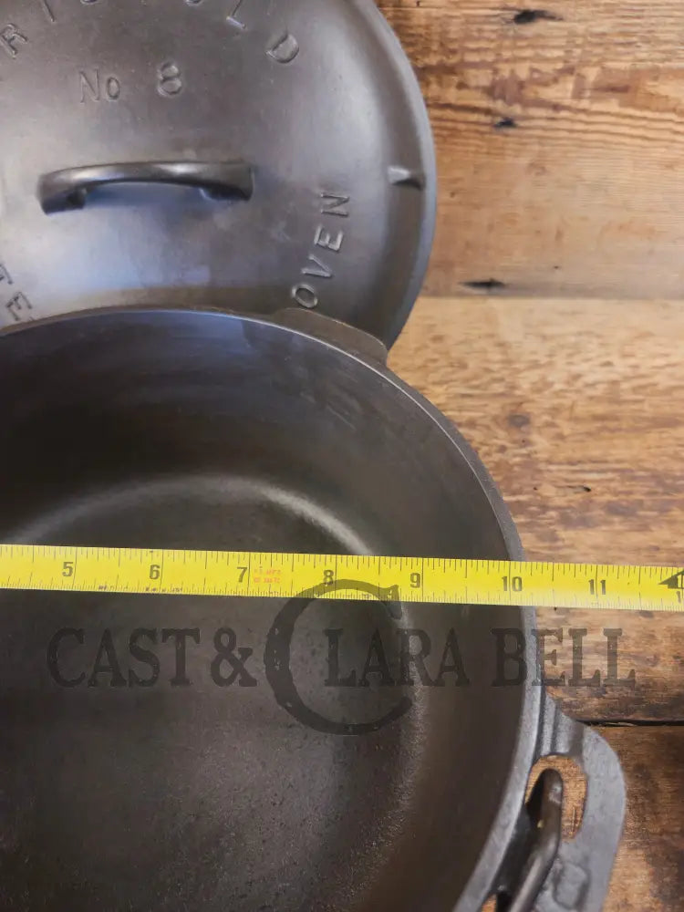 Awesome! 1920’s Griswold #8 Tite-Top Cast Iron Dutch Oven 833 D and high dome matching Griswold Lid 2551 A - Dutch
