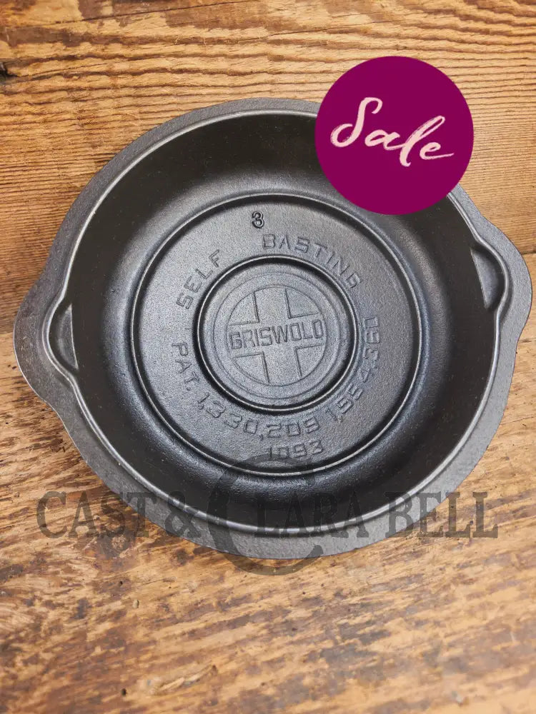 Awesome Griswold No. 3 Cast Iron Skillet Lid with Small Block Logo 1093. Tough to find so cool to own! Skillet