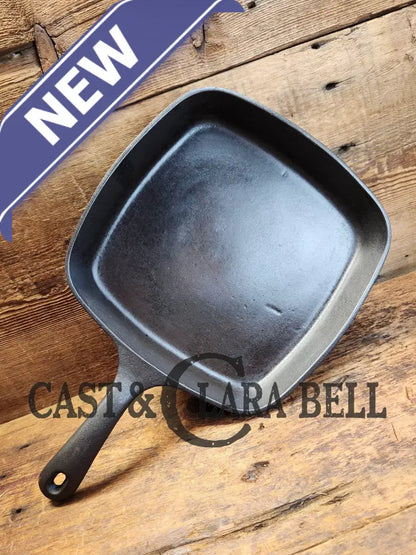 Awesome Griswold (Wagner Made) Square Cast Iron Skillet With Small Block Logo And Smooth Bottom ’55’