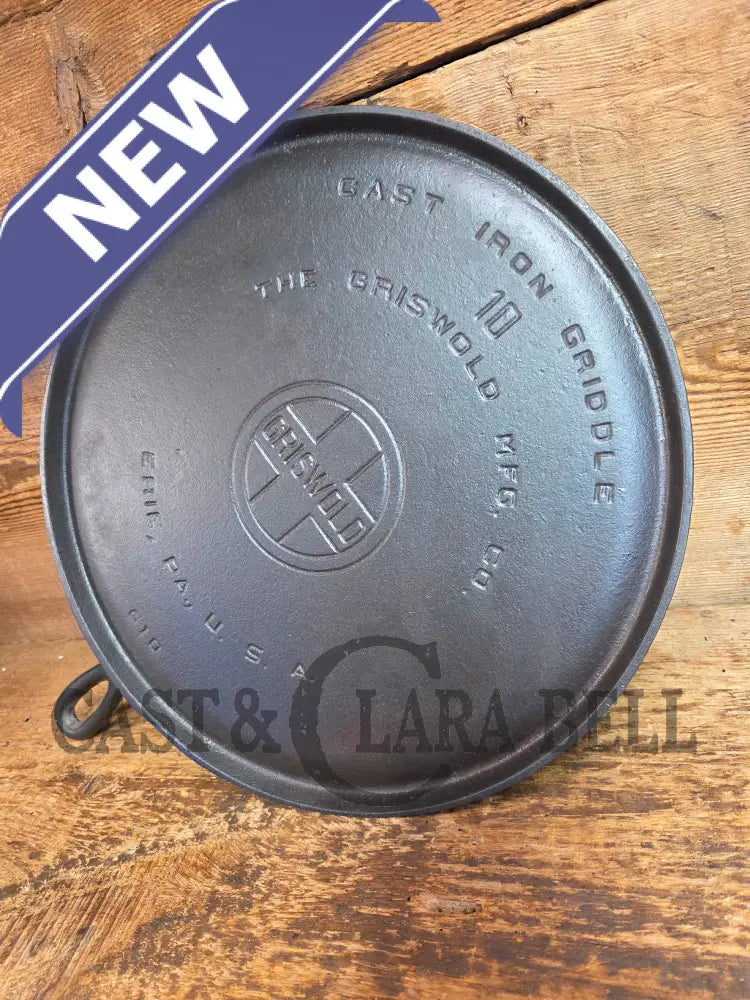 Awesome pizza griddle or for breakfast hot cakes! 1920’’s #10 Griswold Large Block cast iron Griddle 610 - Griddle
