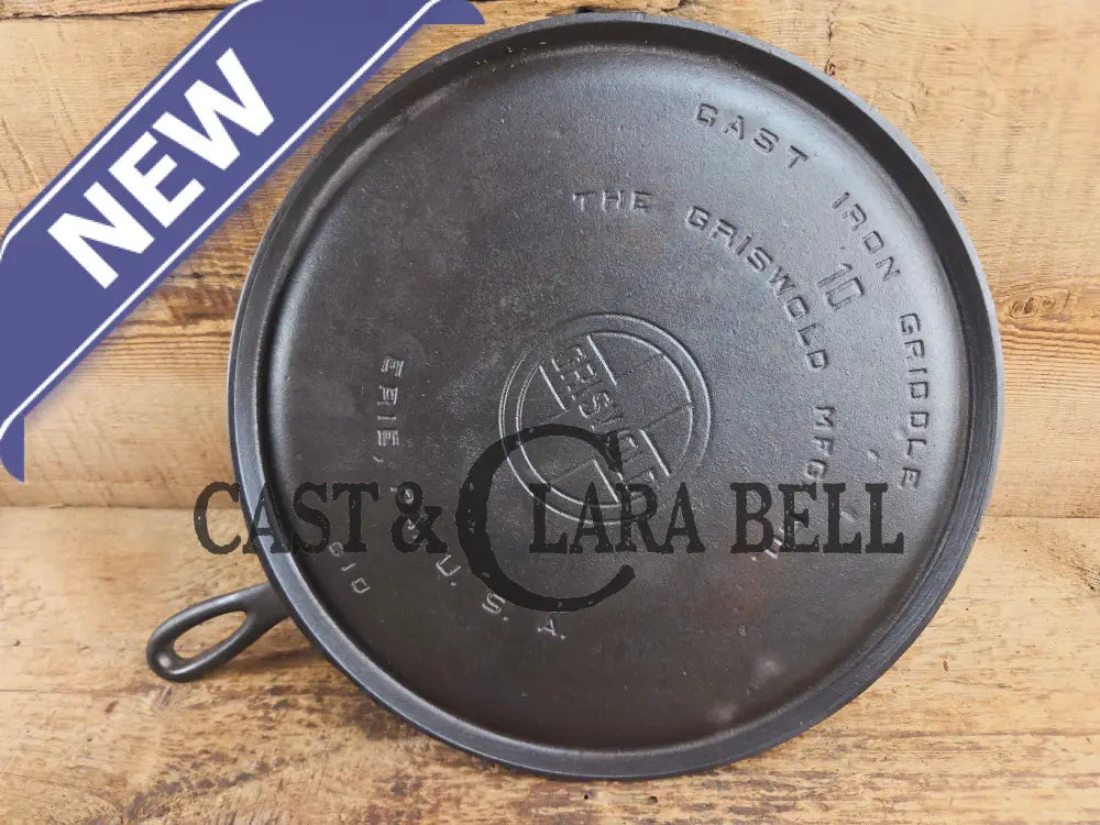 Awesome pizza griddle or for breakfast hot cakes! 1920’’s #10 Griswold Large Block cast iron Griddle 610 Griddle